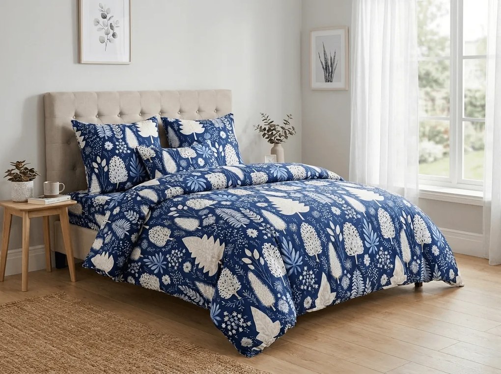 Mikroszálas ágyneműhuzat INDIGO BLOOM kék Ágyneműhuzat mérete: 2 db 70 x 90 cm | 200 x 220 cm