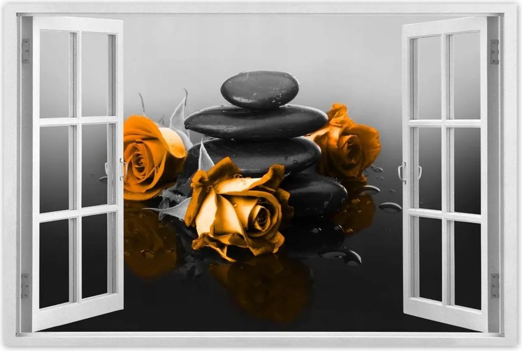 Poszterek 120x80 Narancssárga rózsa Spa