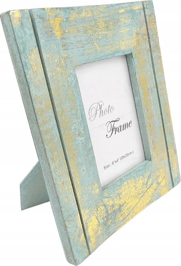 Képkeret egy képhez arany-kék formátum 10 x 15 cm