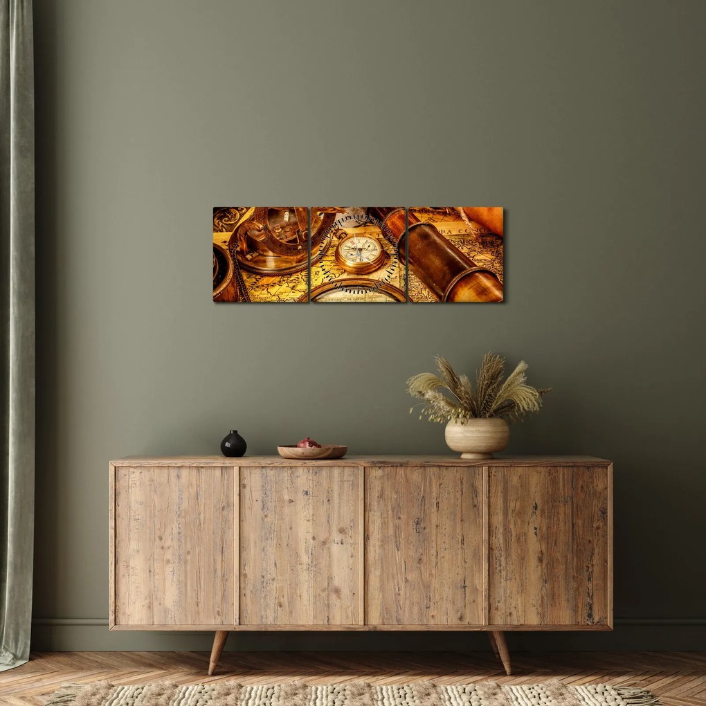 Kép - Tengerészek történelmi segédeszközei (órával) (90x30 cm)