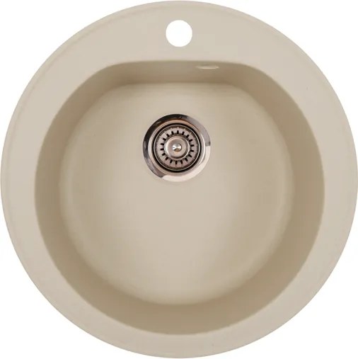Venera Metalac 175405 Gránit Mosogatótálca - Extra mély, Egymedencés, Kerek, Pezsgő