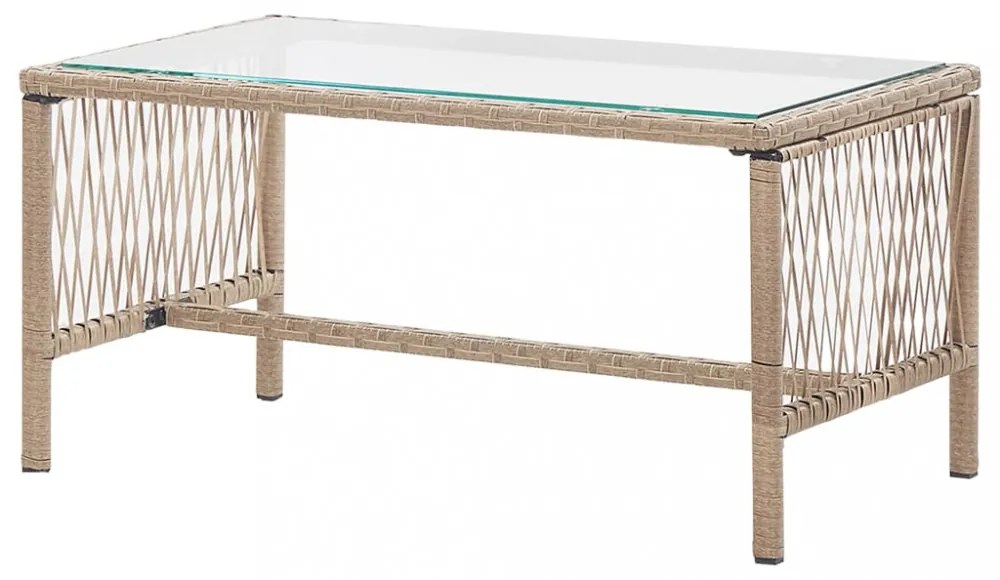 vidaXL 4 részes bézs kerti polyrattan bútorszett párnákkal