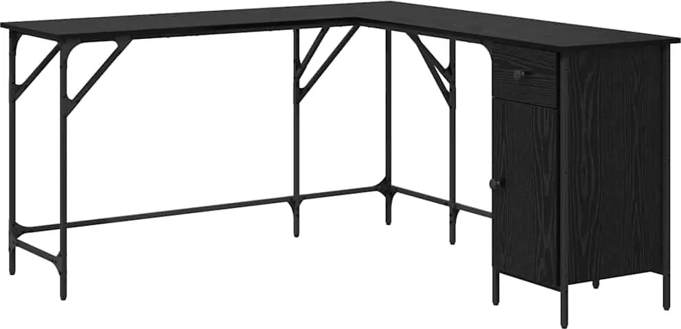 vidaXL Asztal Fekete tölgy 141 x 141 x 75 cm Faanyag