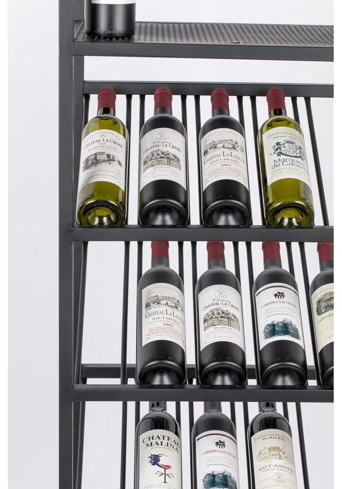 Fekete fém bortartó állvány 20 palackhoz, 48x180 cm Cantor - Zuiver