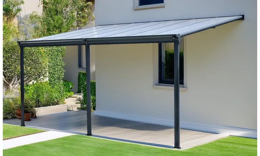 alumínium pergola LANITPLAST WALL 43 antracit + clear PC LG2123
