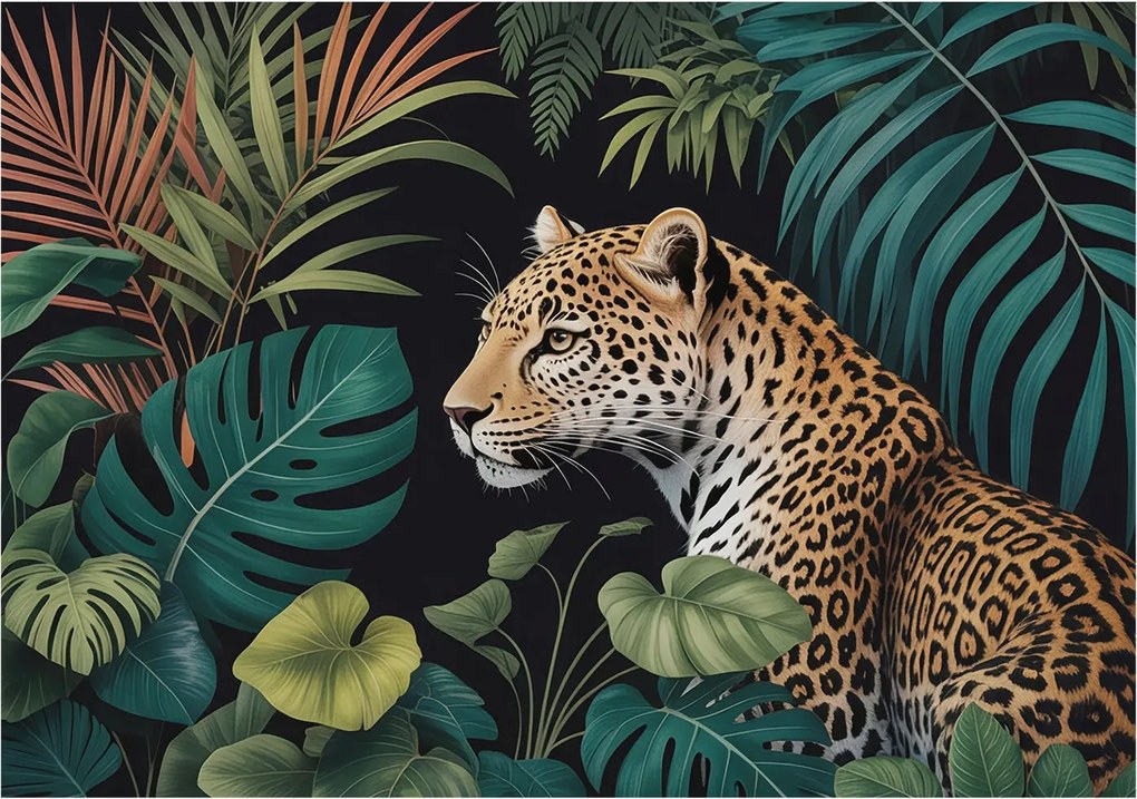 Matt Fotótapéta Flizelin Falra Egzotikus leopárd 208x146 Ragasztó