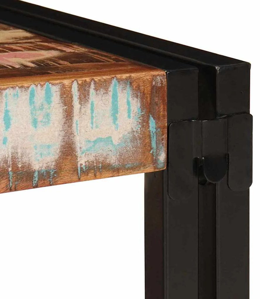 Fürdőszobai polc polcokkal 60 x 50 x 23 cm Tömör mangófa és vas