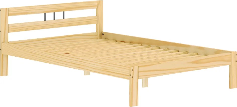 Ágy ráccsal, természetes, fenyőfa, 140x200, JONA