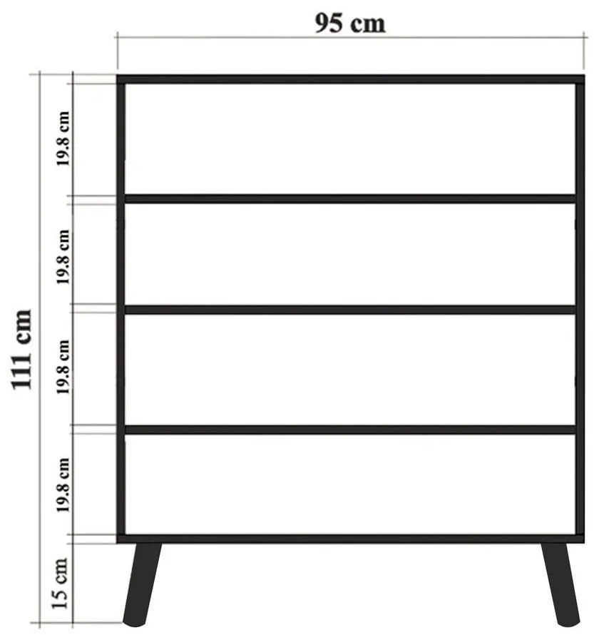 Natúr színű szekrény tölgyfa dekorral 95x111 cm Multilux – Kalune Design