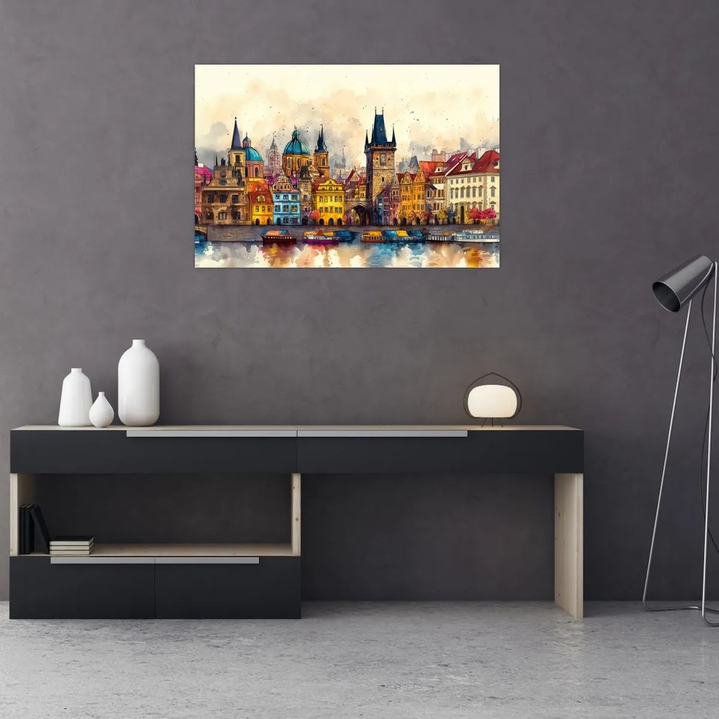 Kép - Ősz a festett városban (90x60 cm)