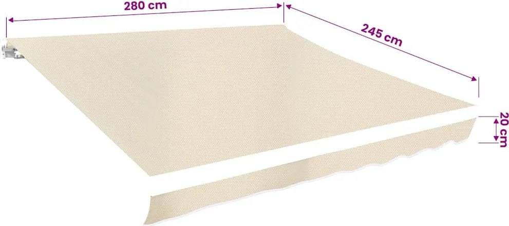 Krémszínű napellenző ponyva 3 x 2,5 m (keret nélkül)