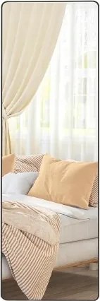 Téglalap alakú fali tükör edzett üveg 120x40cm Fekete