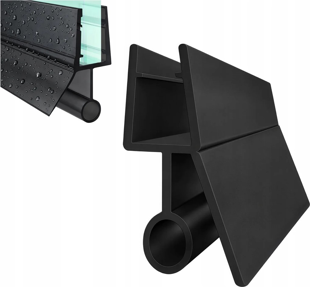 Fekete Szélvédő Zuhanykabin Tömítés 6-8mm Kádparaván 50CM