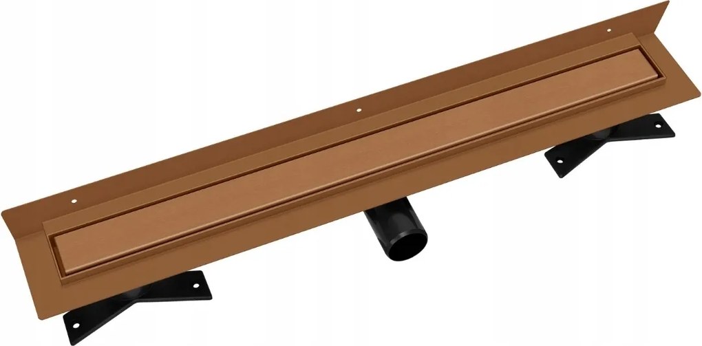 Réz fali lineáris lefolyó Vogi Premium Duo 70 cm alacsony Pvd szifon