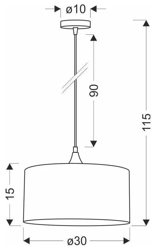 Petróleumkék függőlámpa textil búrával ø 30 cm Maloto – Candellux Lighting