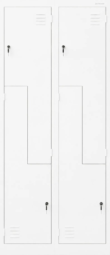 L alakú öltözőszekrény, fehér, 800x1850x450 mm: JULIA