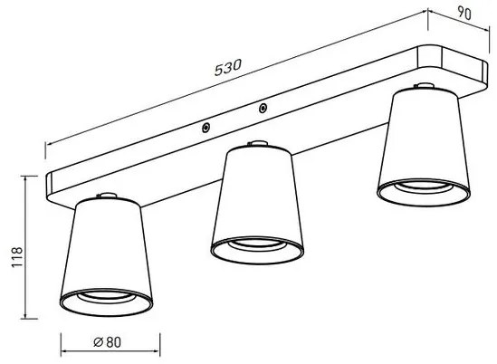 Lámpa Mennyezeti lámpatest Elli, 4502, AC220-240V, 50/60 Hz, IP 20 3*GU10 ,max. 20 W, hármas, fehér