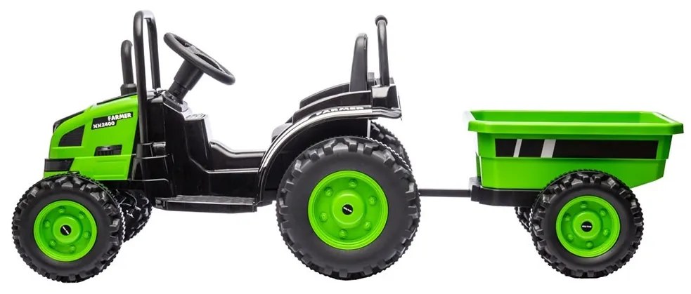 Elektromos vontató pótkocsival Milly Mally Farmer zöld