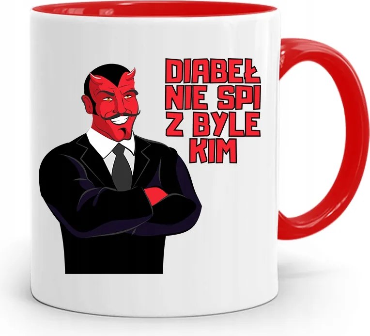 Piros Bögre Lányoknak Az Ördög Nem Alszik fényképes nyomattal