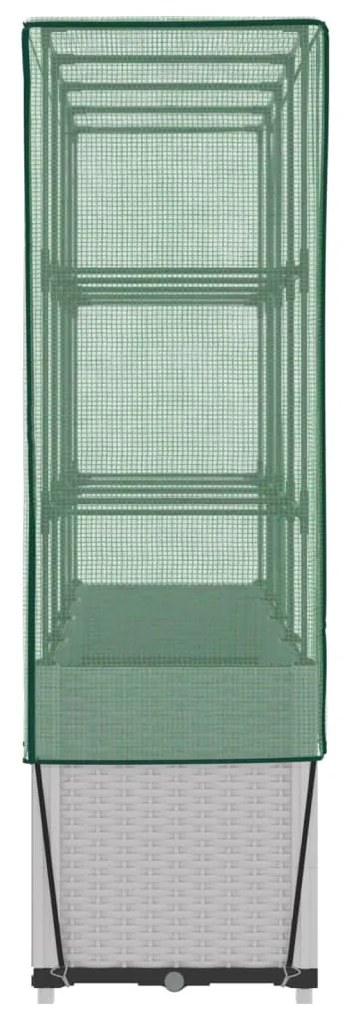 rattan megjelenésű magaságyás melegháztakaróval 160x40x153 cm