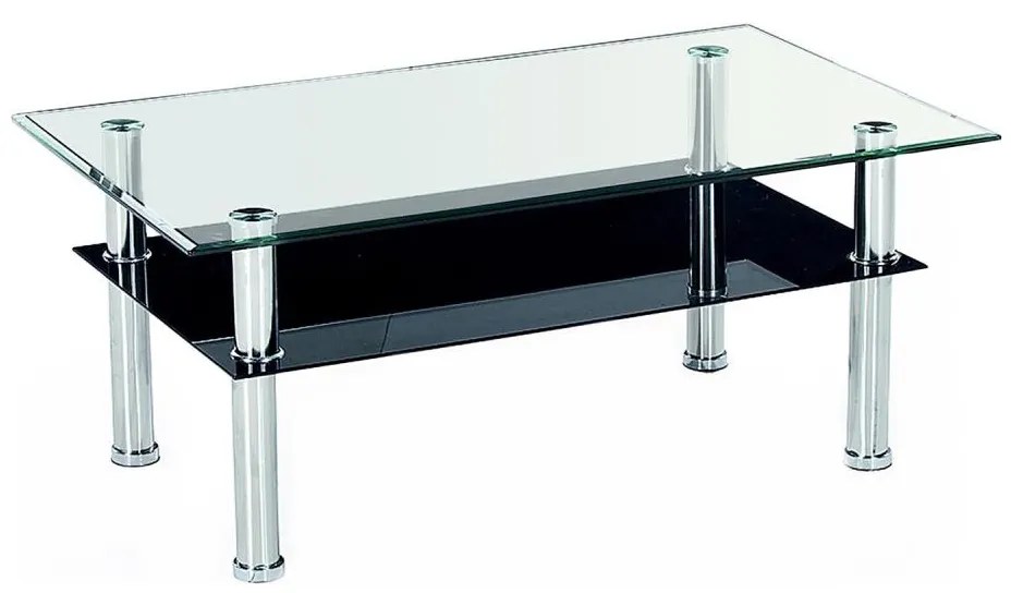 Kávésasztal YOLANDA 50x103 cm átlátszó/króm