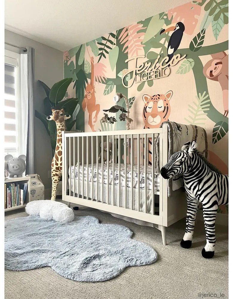 Világoskék mosható kézi szövésű pamut gyerek szőnyeg 110x170 cm Puffy Dream – Lorena Canals