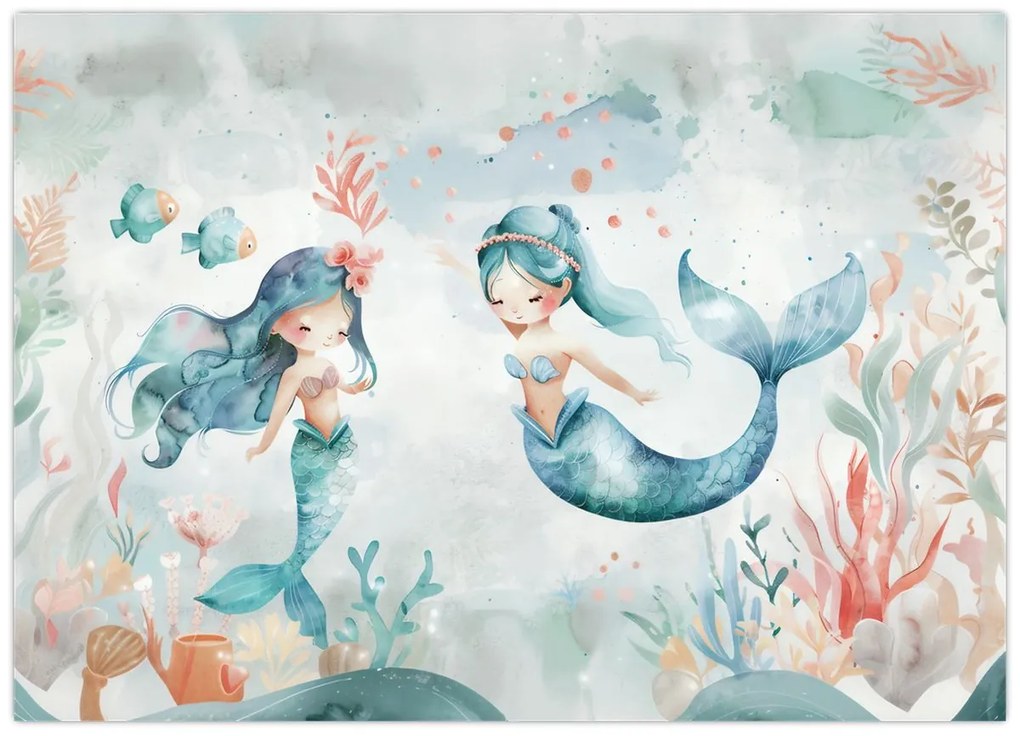 Üveg kép - Sellők (70x50 cm)