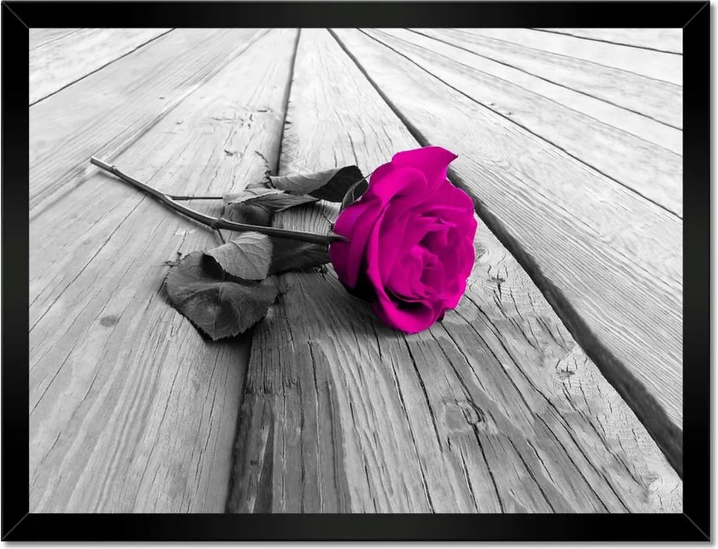 Poszterek keretben 40x30 Rózsa a deszkákon Virág