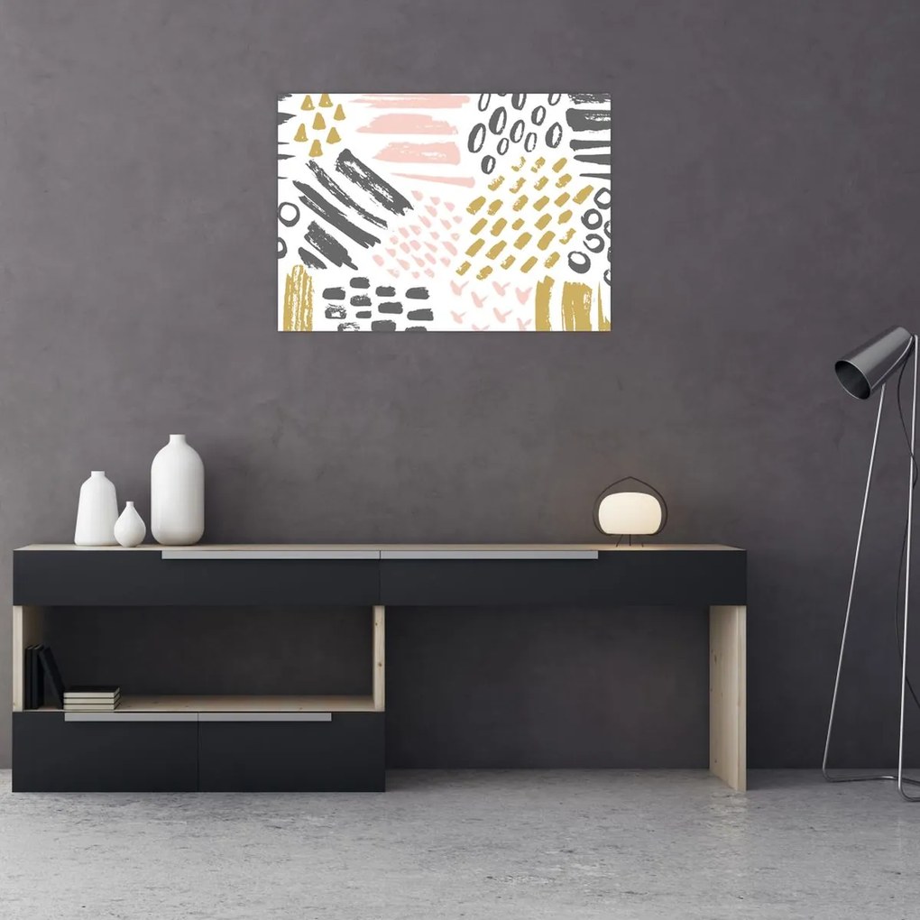 Üveg kép - Absztrakt stroke-ok (70x50 cm)