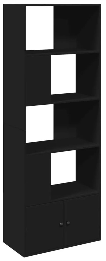 fekete szerelt fa könyvszekrény 70 x 36 x 189 cm