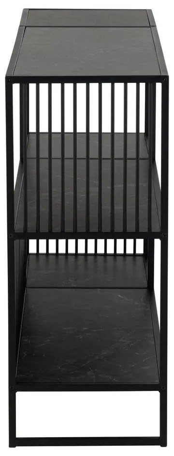 Fekete könyvespolc kő dekorral 120x83 cm Strington – Actona