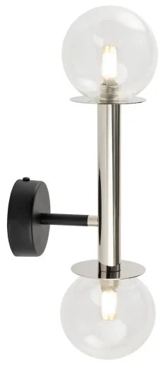 Fali lámpa DAISY 2xG9/12W/230V fényezett króm/fekete/átlátszó