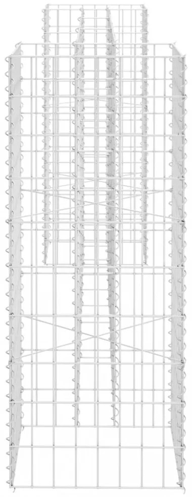 H alakú acéldrót virágtartó gabion 260 x 40 x 100 cm