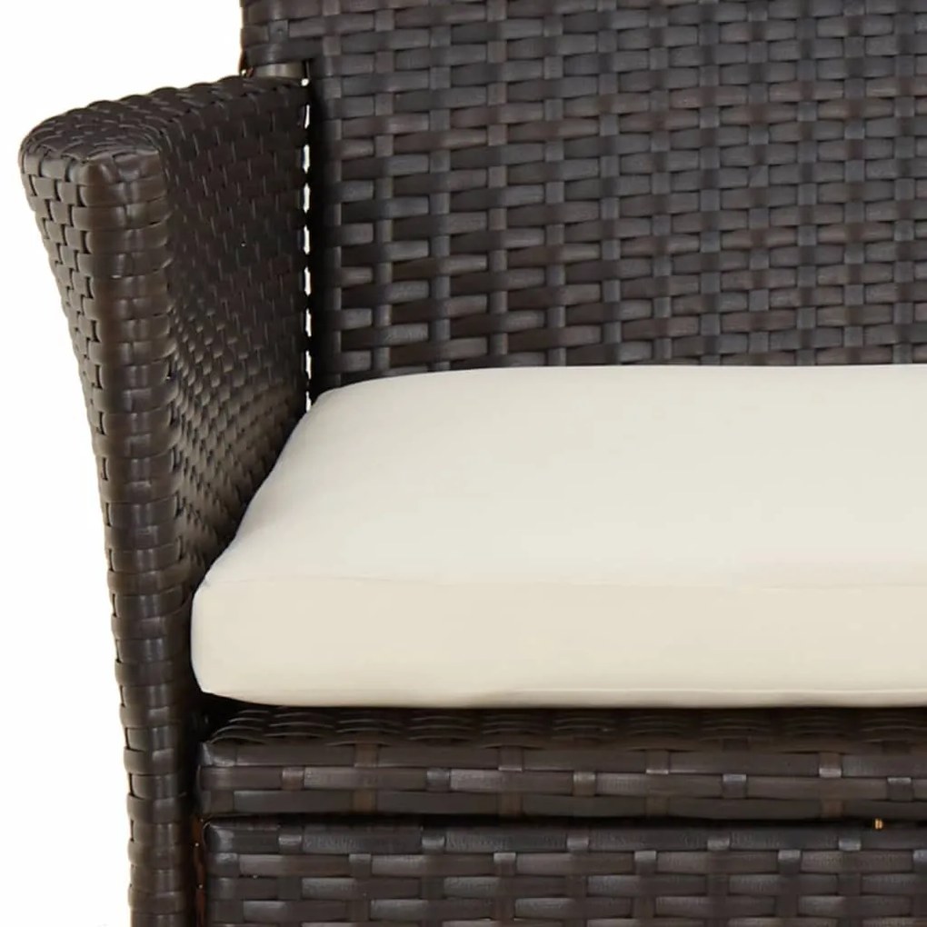 2 db barna polyrattan kerti szék párnákkal (csak Egyesült Királyság/Írország/FI/NO)