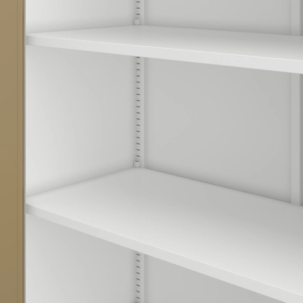 Magas fém irodai iratszekrény, fehér/arany tölgy, 900x1950x400 mm: JAN H Eco Design