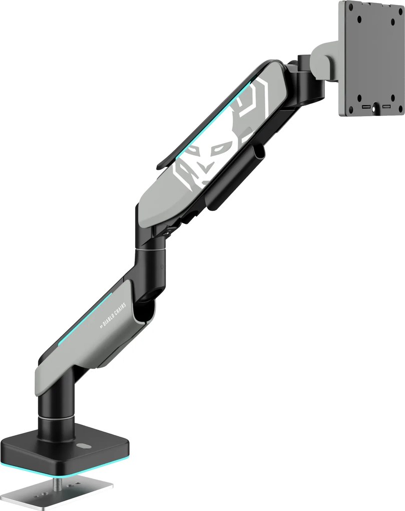 Monitortartó LED RGB 49", szürke-fekete: Diablo X-Arm