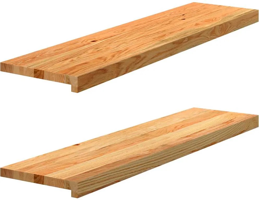 vidaXL 2 db tömör tölgyfa világosbarna lépcsőfokok 100x30x2 cm