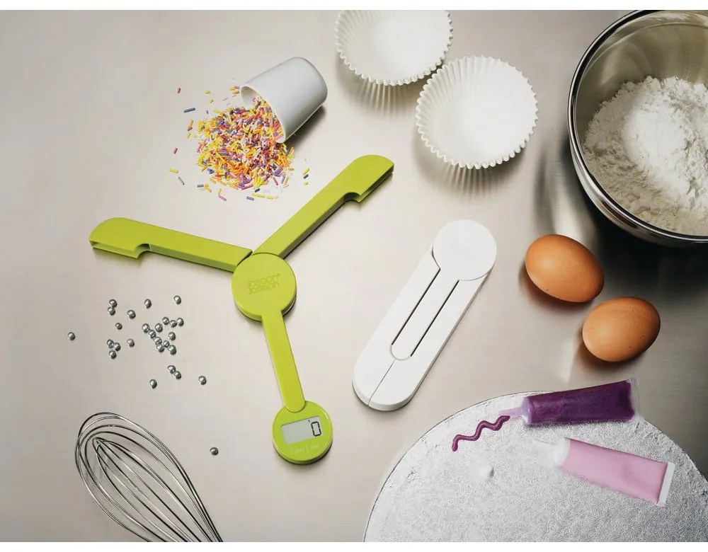 TriScale fehér összecsukható digitális konyhai mérleg - Joseph Joseph