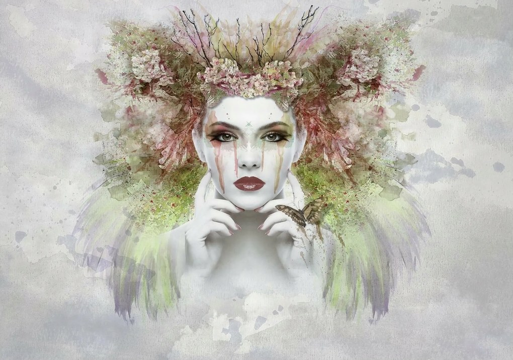 Fotótapéta tapéta nő arc grafika 312 x 219