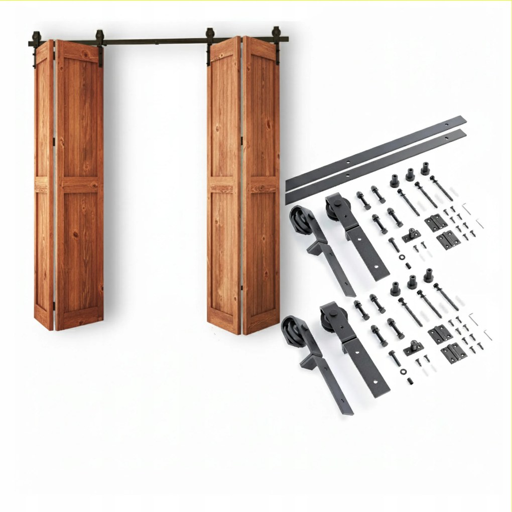 Tolóajtó rendszer 2 szárnyas összecsukható 2 m, Harmonika