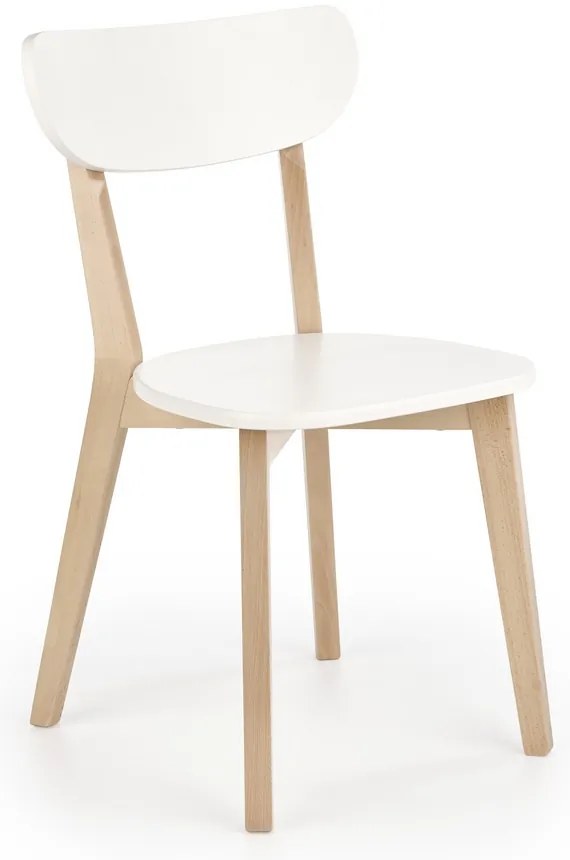 Buggi étkezőszék, fehér / bükkfa