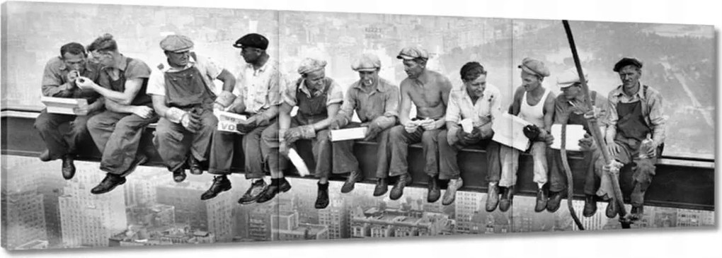 Vászonkép 150x50 Dolgozók a gerendán