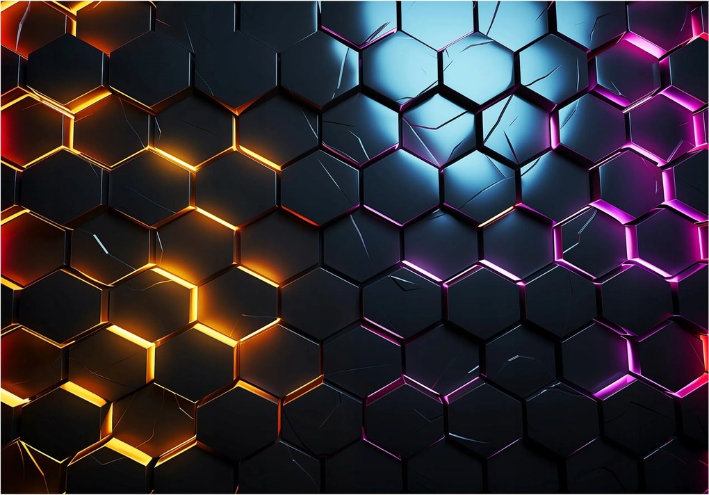 Ifjúsági 3D Fotótapéta Hexagonok Fiúknak Fali Tapéta 300x210