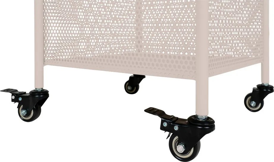 Torres acél polc kerekekkel, bézs, 3 polc 35x35x106 cm