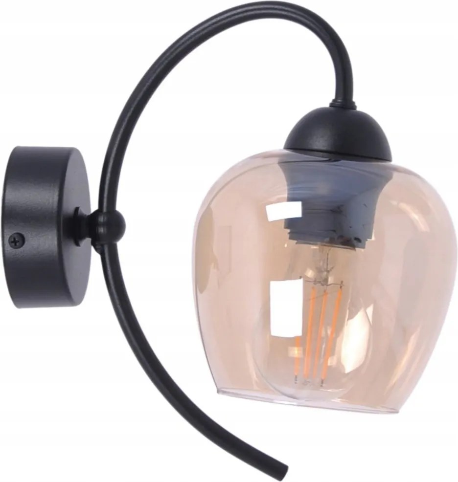 Fali lámpa, fali lámpa fekete, borostyán hálószoba nappaliba Diuna