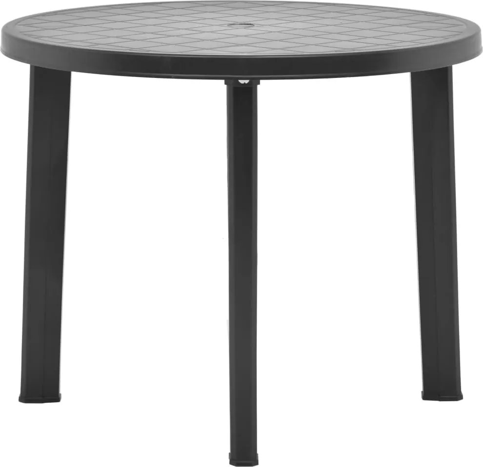 Antracitszürke műanyag kerti asztal 89 cm