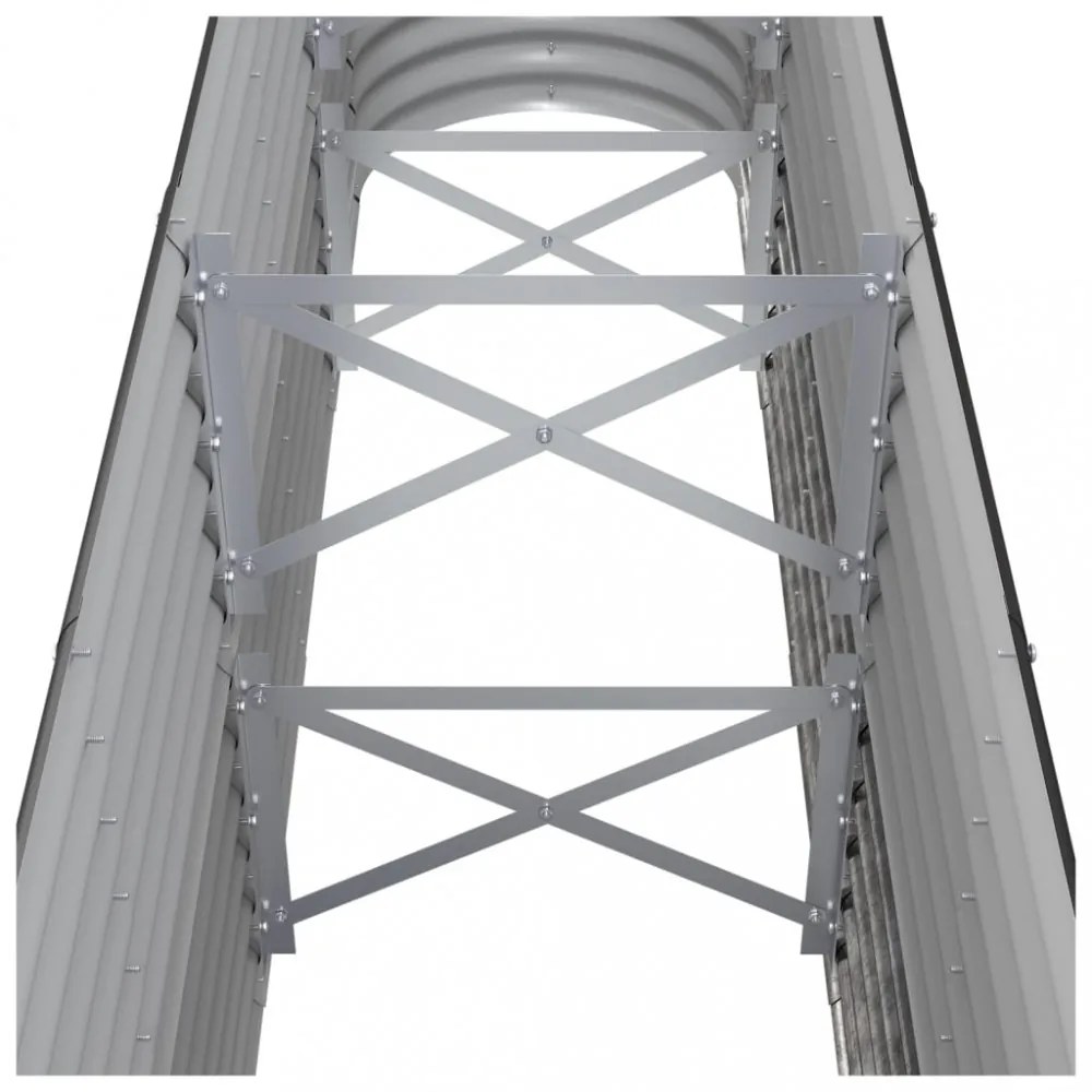 antracitszürke horganyzott acél kerti magaságyás 260x40x68 cm