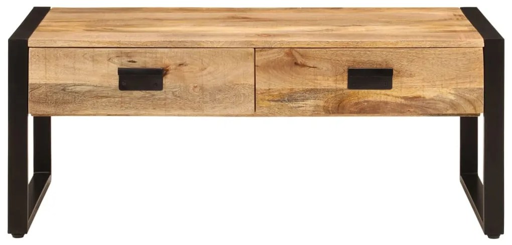 tömör mangófa és vas dohányzóasztal 100 x 54 x 40 cm