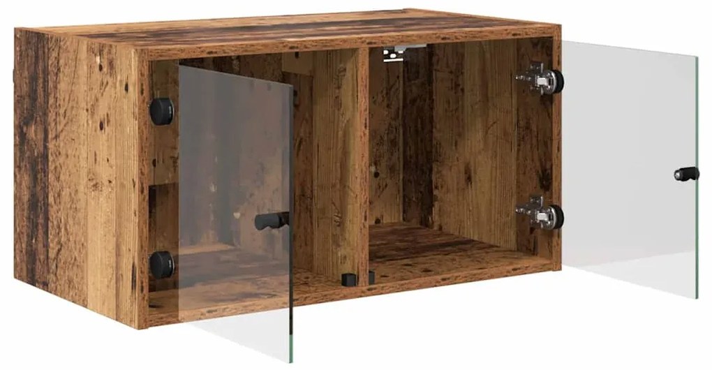 Fali Szekrények 2 pcs Öreg fa 68 x 37 x 35 cm Faanyag