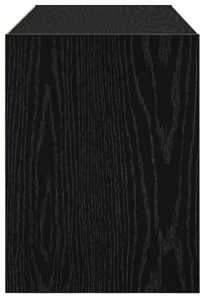 cipőtartó állvány rakásolható fekete tölgyfa 89,5x30x40 cm